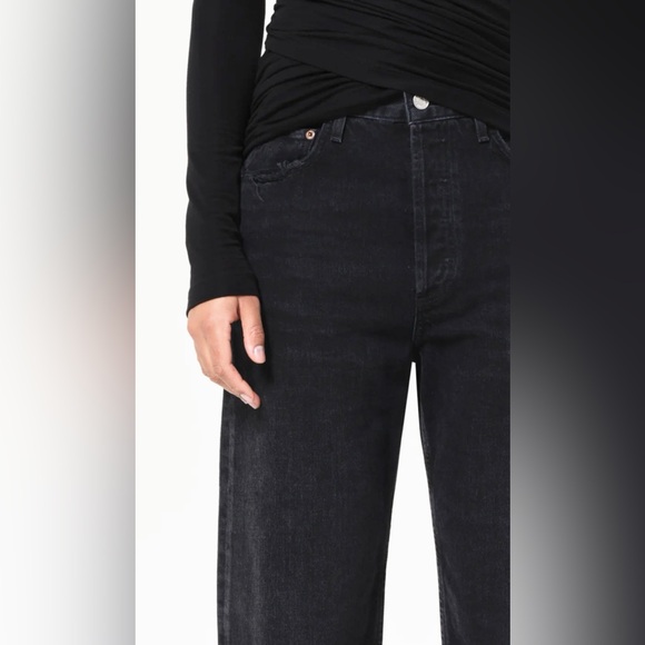 AGOLDE 90'S Crop Mid Rise Straight Leg Jeans - Tar Wash - Size 26 - Picture 13 of 15